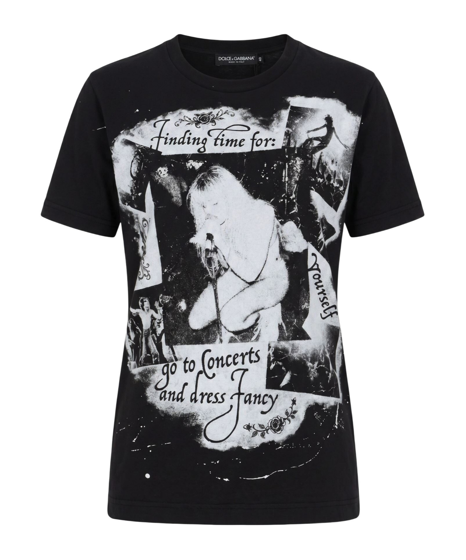 Dolce & Gabbana Printed Short-sleeved T-shirt In Black