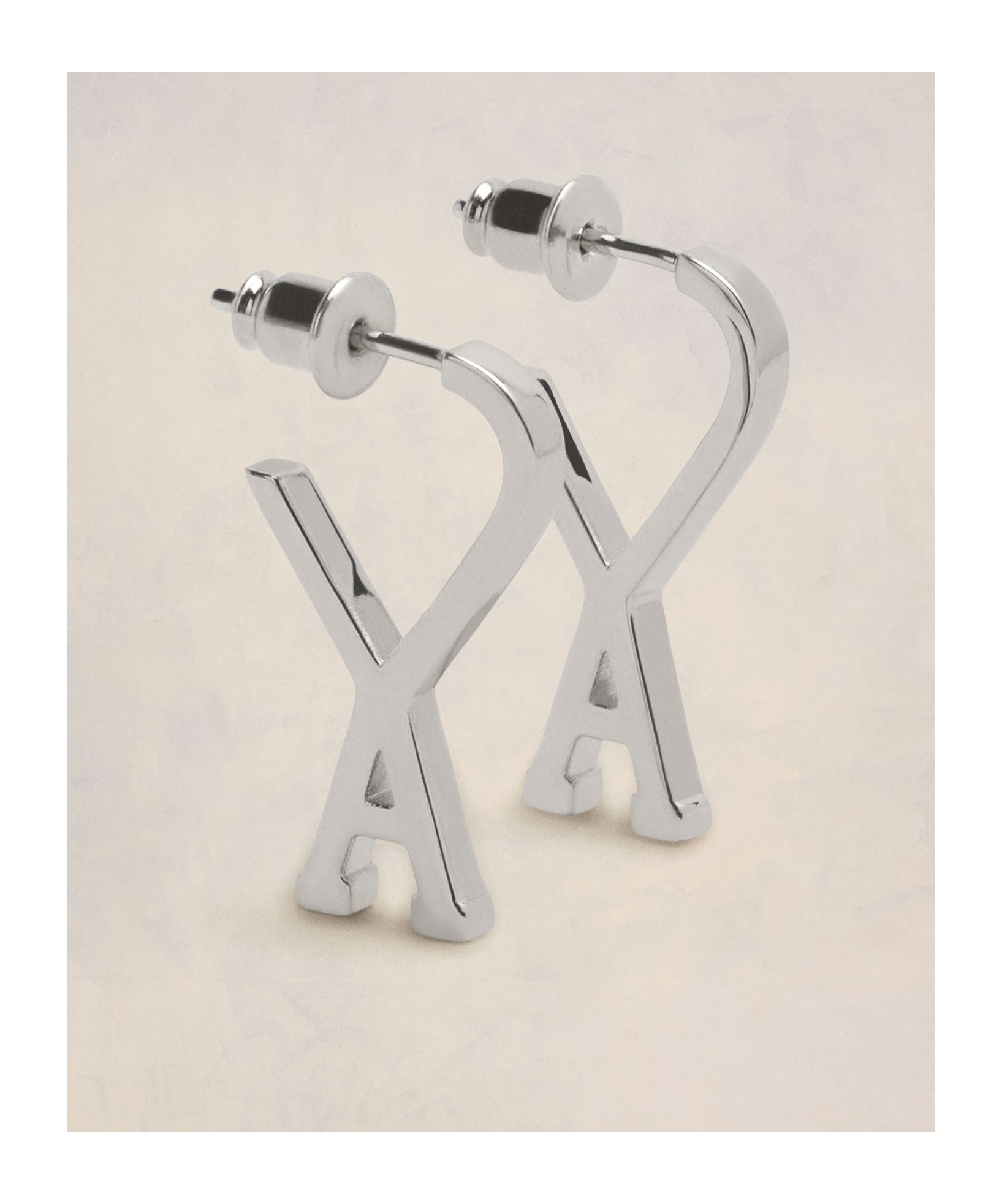 Ami Alexandre Mattiussi Logo Earrings In Yellow