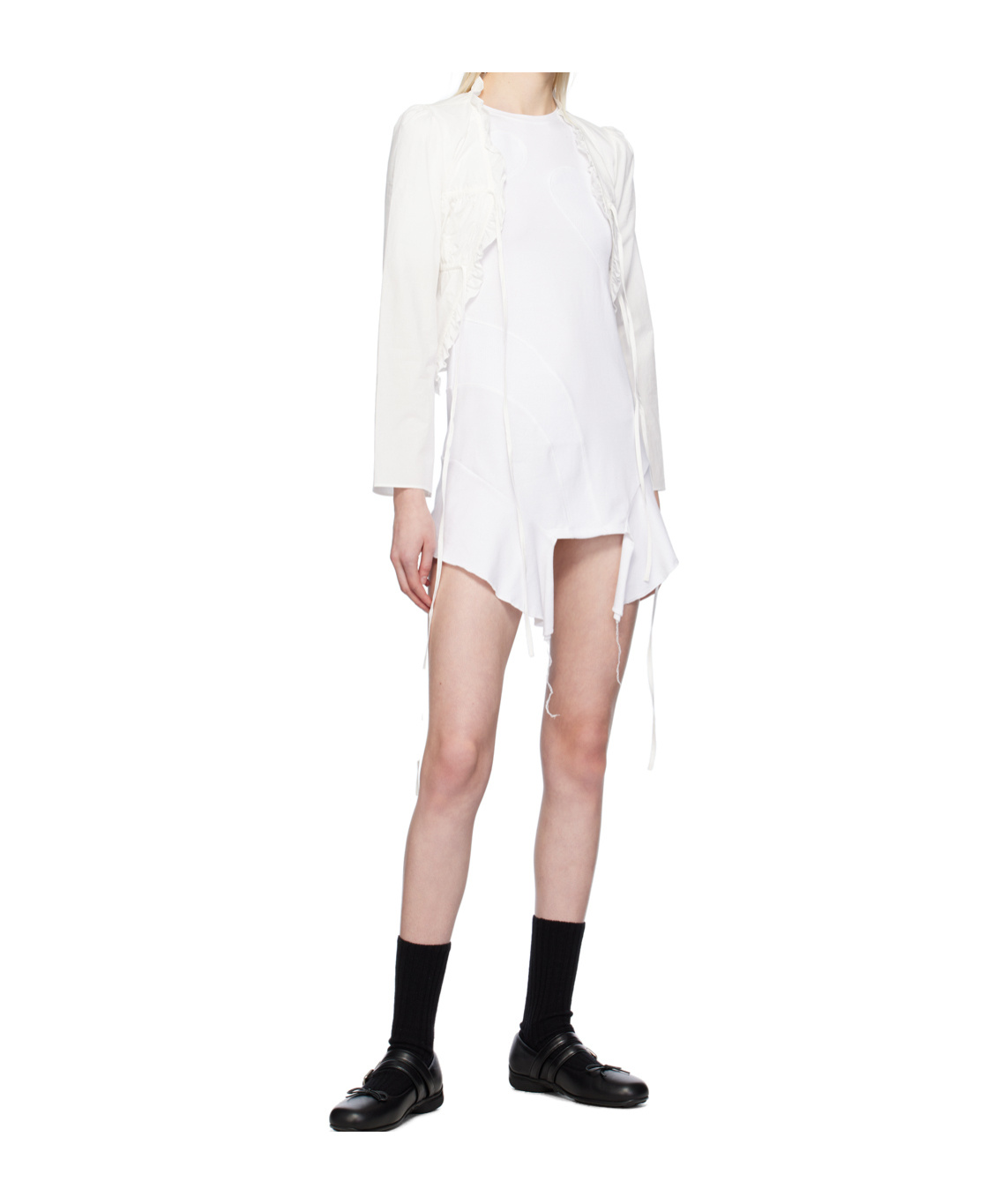 Open Yy Paneled Mini Dress In White