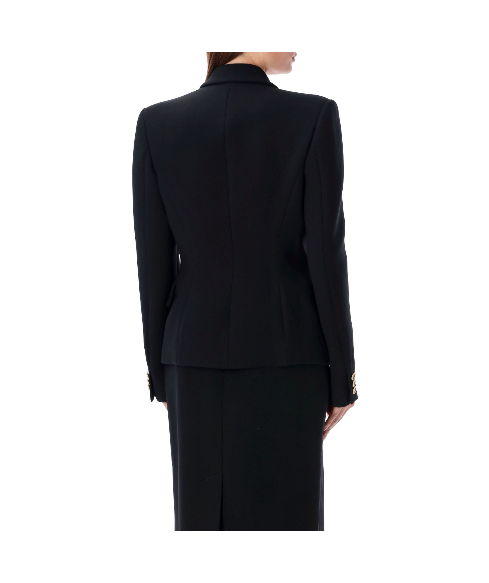 Alessandra Rich Oversized Double-bre In Black