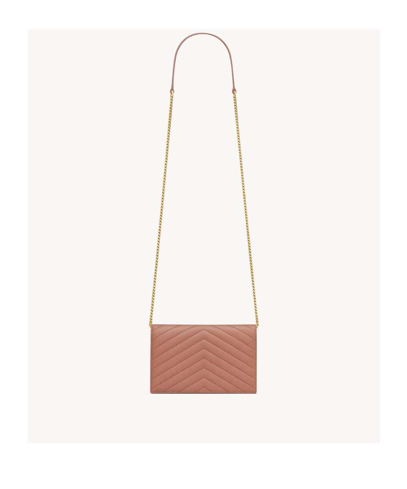 SAINT LAURENT CASSANDRE ENVELOPE CHAIN WALLET IN LAMBSKIN