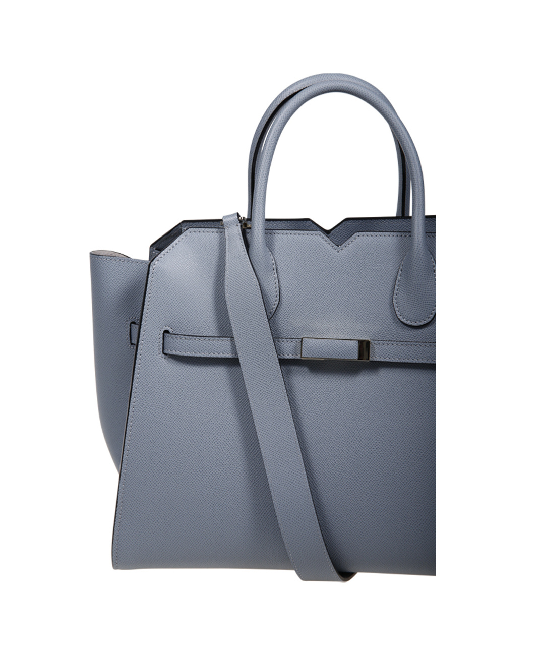 Valextra Milano Medium Dual-handle Shoulder Bag In Gray