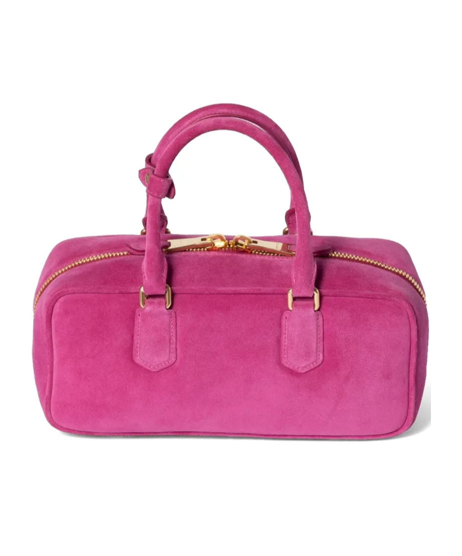 Miu Miu Arcadie Padded Suede Top-handle Bag In Pink