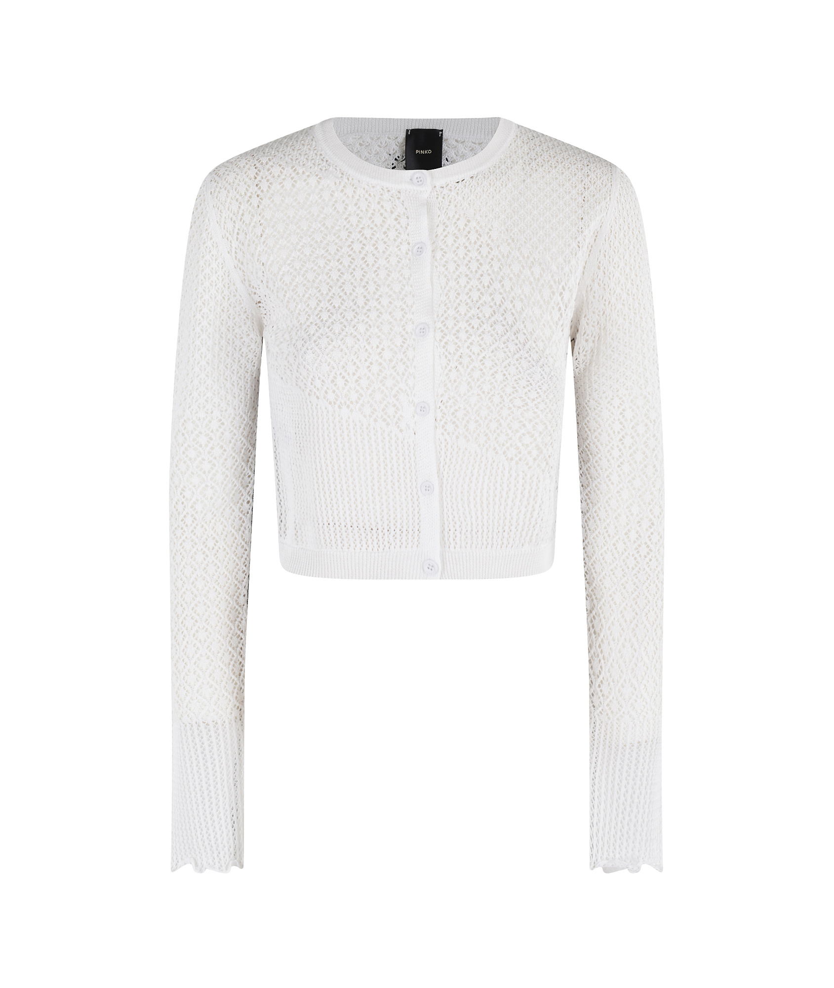 Pinko Long-sleeved Knitted Cardigan In White