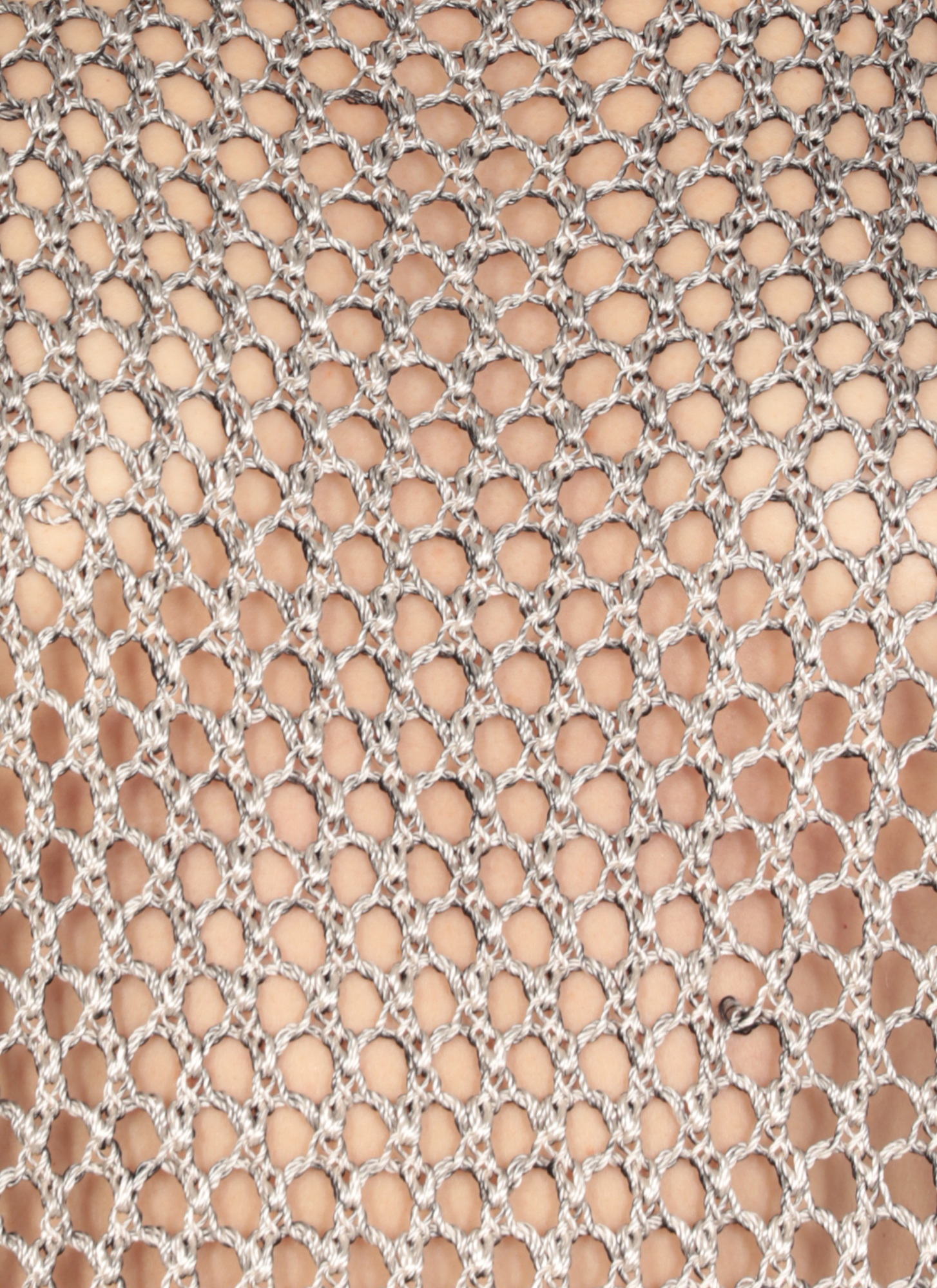 Avant Toi All-over Net Pattern Grey Viscose Top In Black