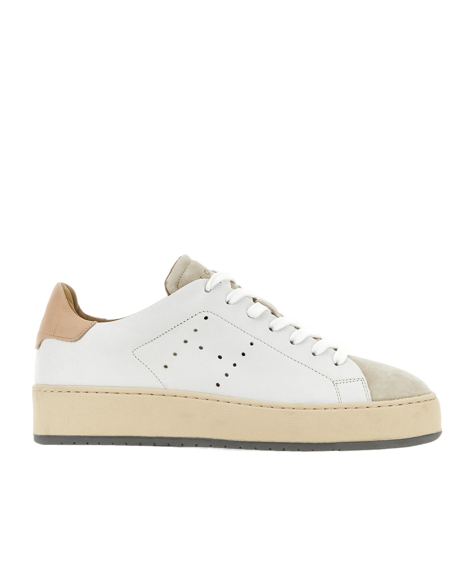 Hogan Leather Sneakers With Suede Toe In White
