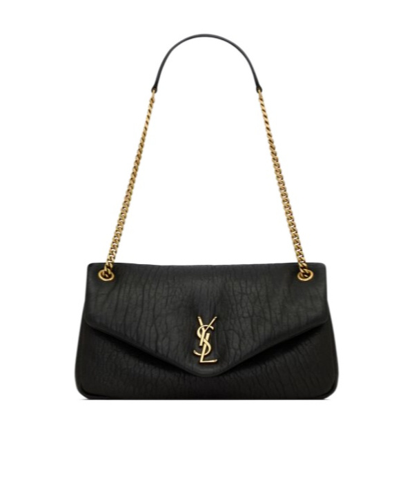 Saint Laurent Calypso Medium Grain Shoulder Bag In Black