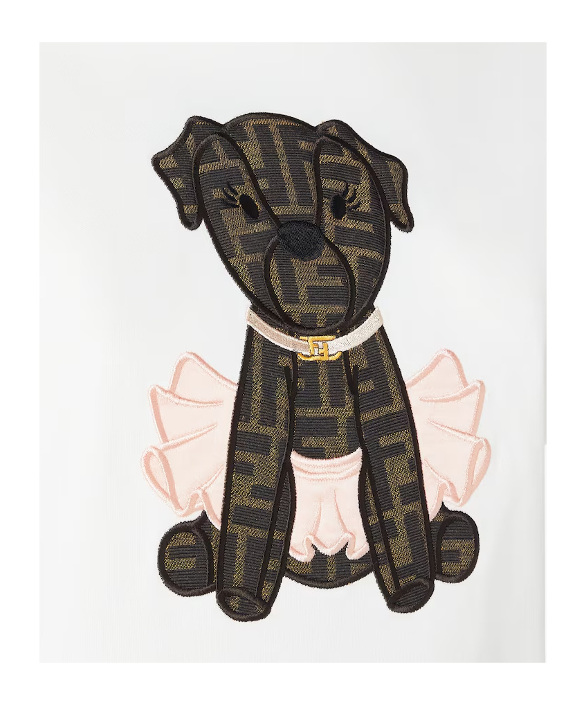 Fendi Itina Patch Crewneck T-shirt In White