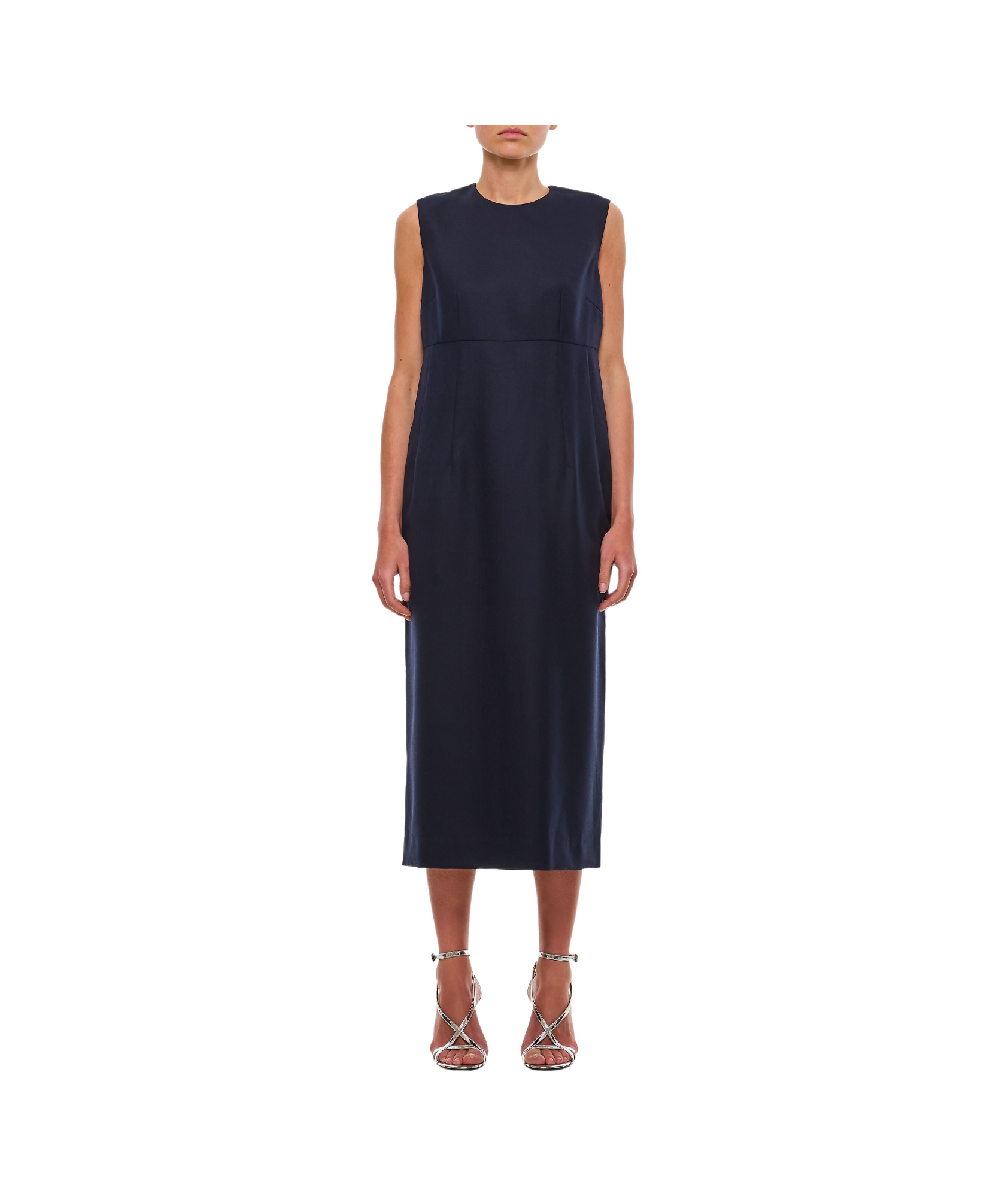 COMME DES GARÇONS COMME DES GARÇONS ROUND-NECK SLEEVELESS MIDI DRESS 
