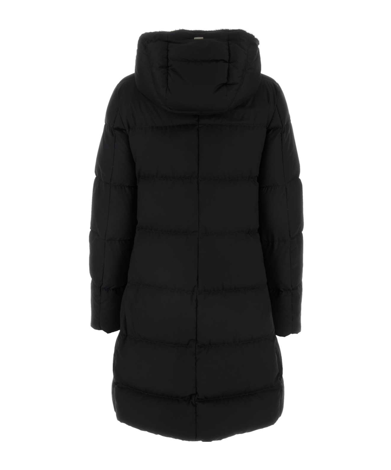 Herno A-shape Jacket In Arendelle And New Lady Faux Fur In Black