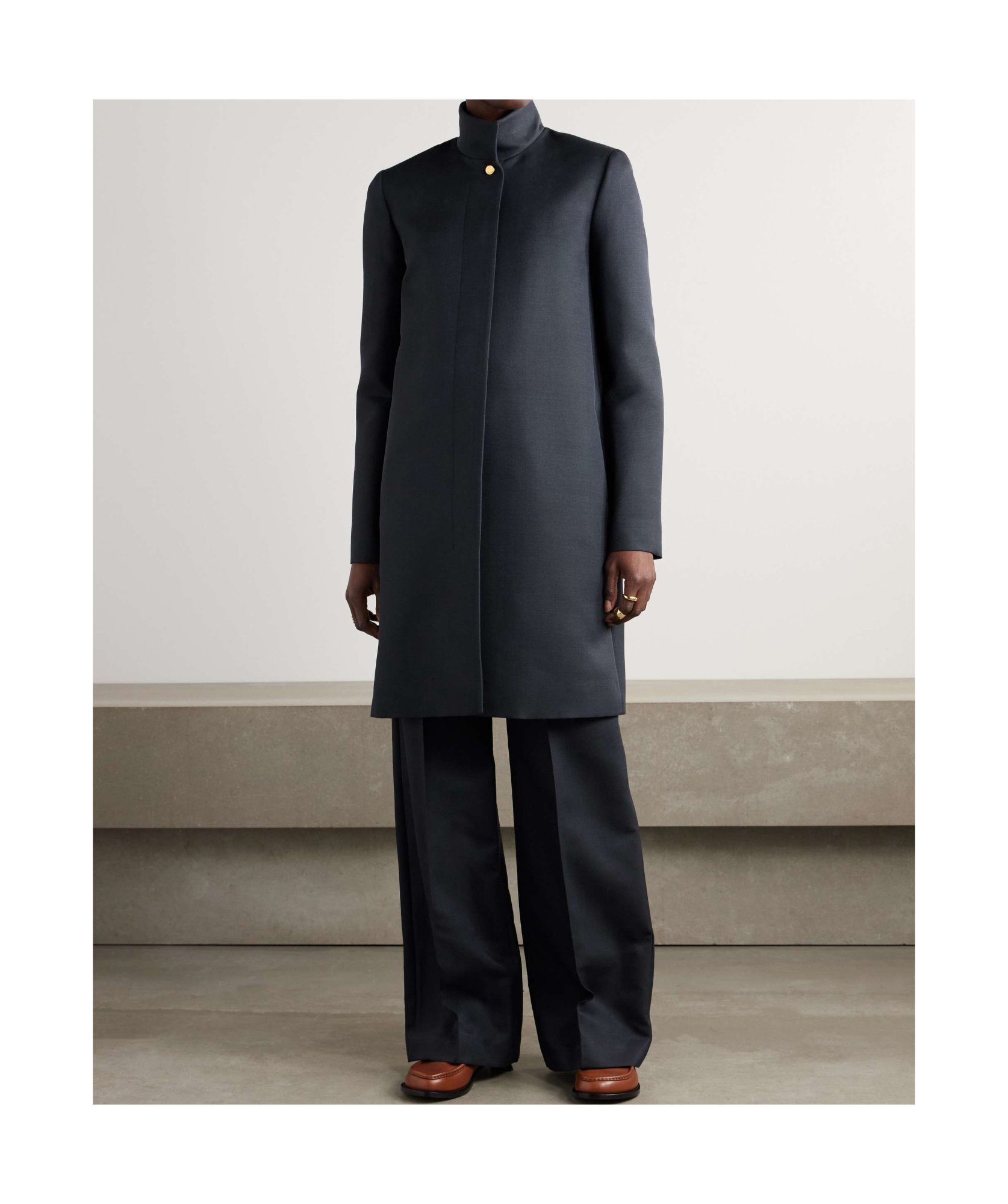Loro Piana Danny Wool And Silk-blend Coat In Blue