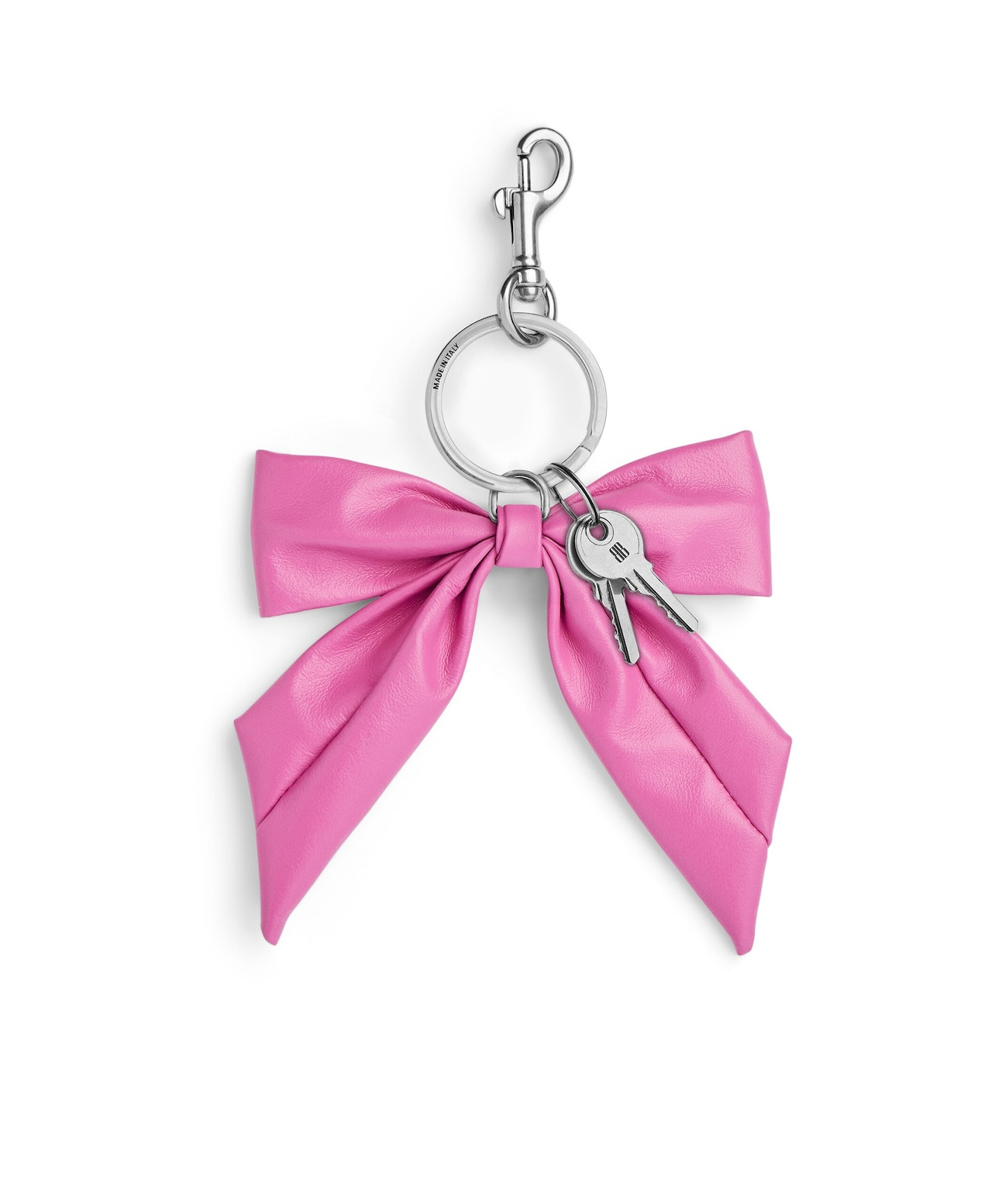 Balenciaga Whimsical Bow Keyring In Soft Pink Material In Pink
