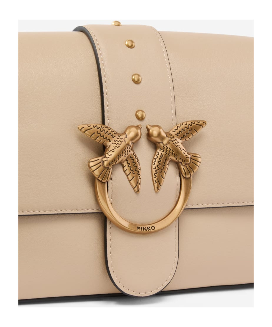 Shop Pinko Love Bag Large Shoulder Bag In Nude