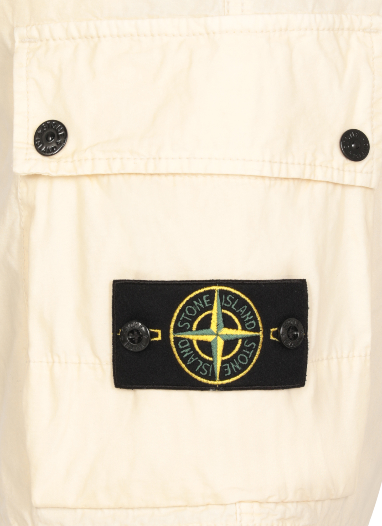 Stone Island Compass Patch Bermuda Shorts In White