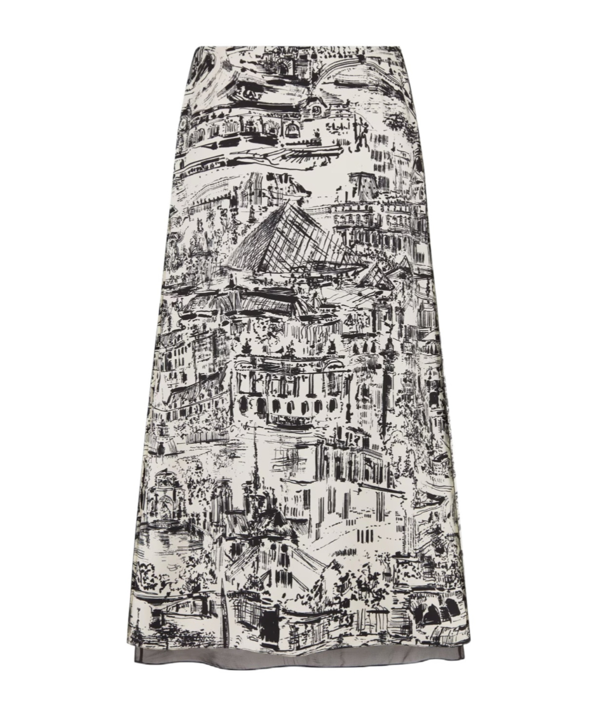 Dior Pattern Flared Skirt In Multicolor