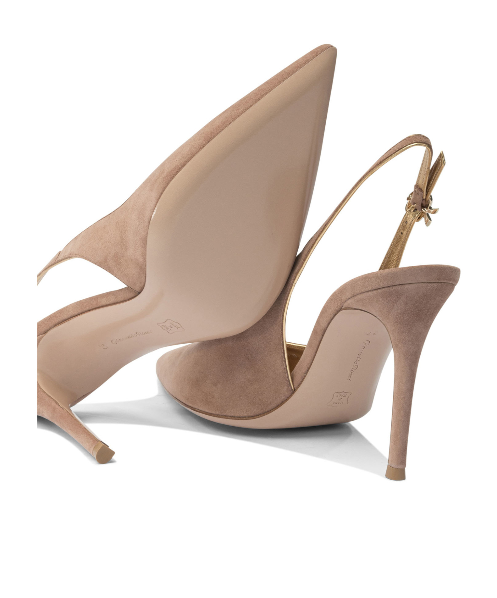 Gianvito Rossi Pointed High-heeled Sandals In Brown