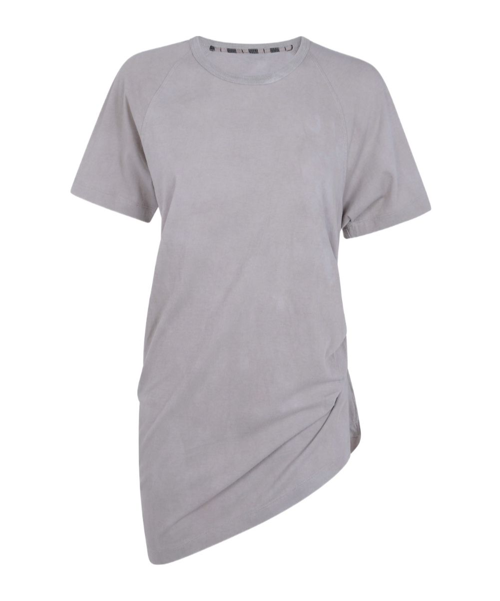 Ziggy Chen Asymmetric Gathered T-shirt In Gray