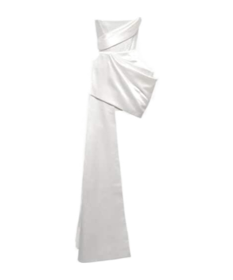 Alex Perry Bridal Blair Satin Minidress In White