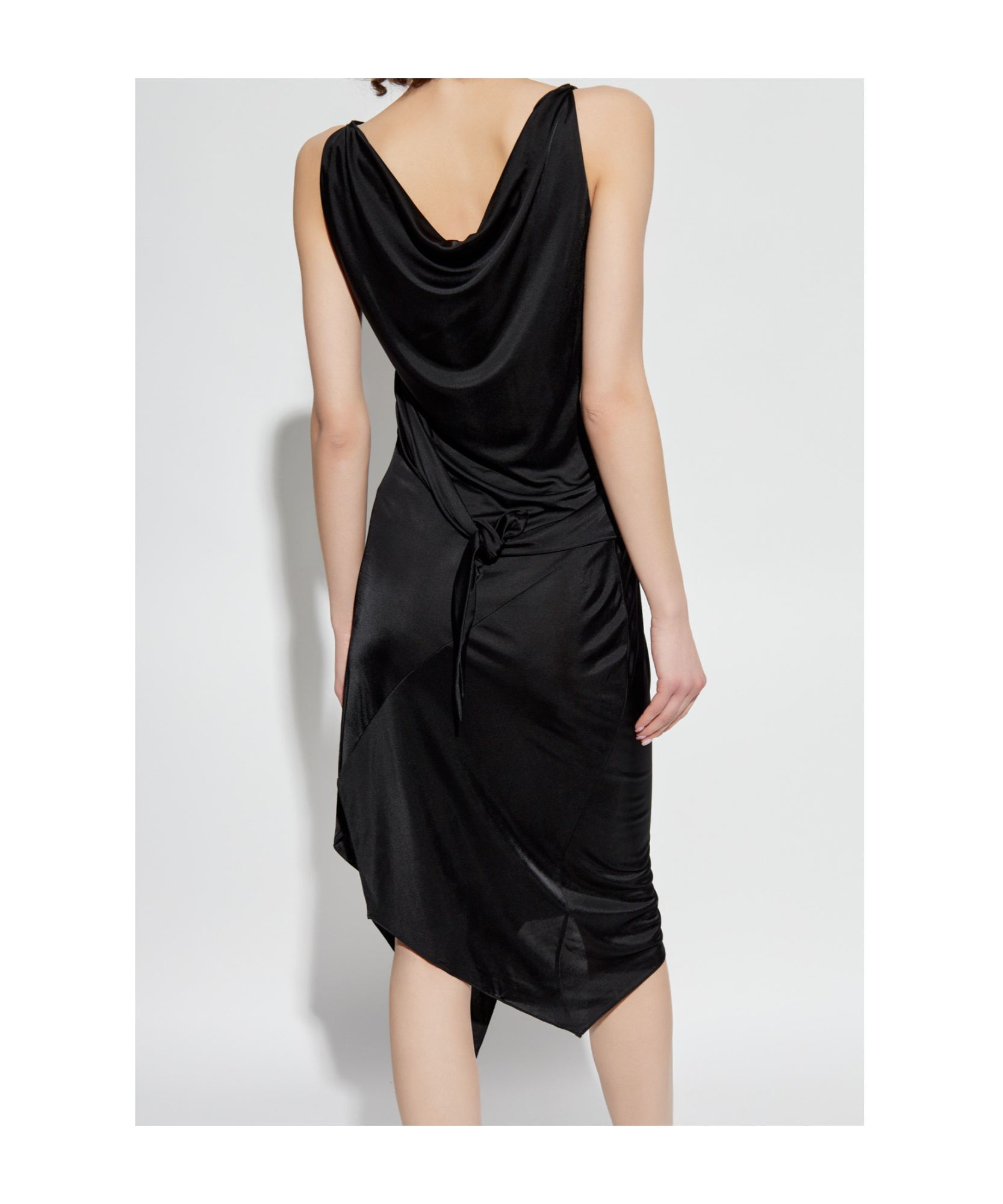 Dsquared2 Cowl-neck Midi Dress In Black