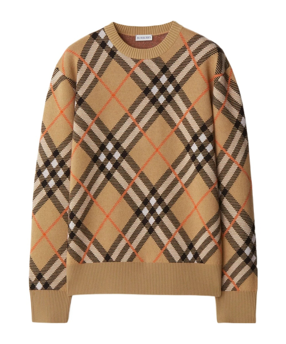 Burberry Ered Wool And Mohair Pullover Sweater In Nude