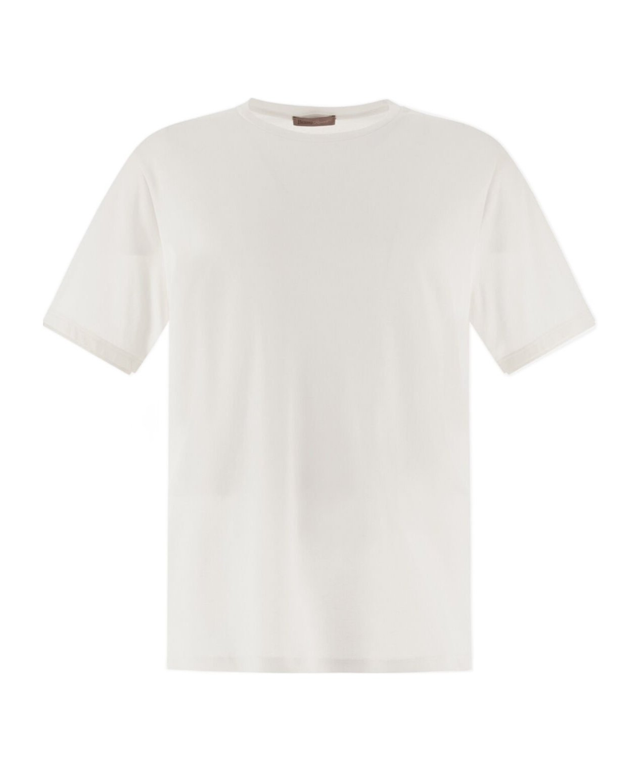 Herno Men Resort T-shirt In Cotton And Light Stretch Nylon In White