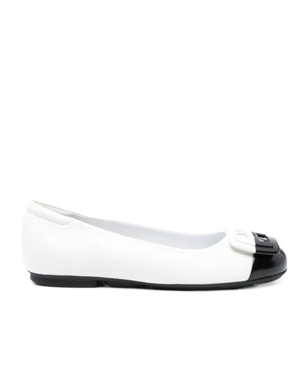 Hogan H661 Leather Ballerina Shoes In White