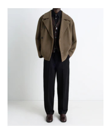 Lemaire Double-breasted Jacket In Brown