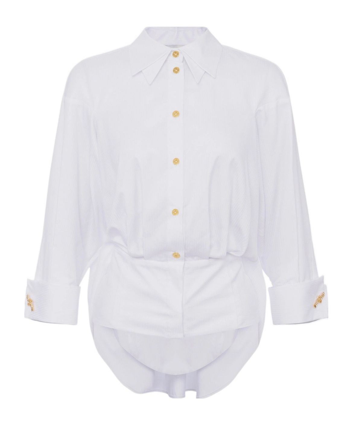 Elisabetta Franchi Embellished-cuff Shirt In White