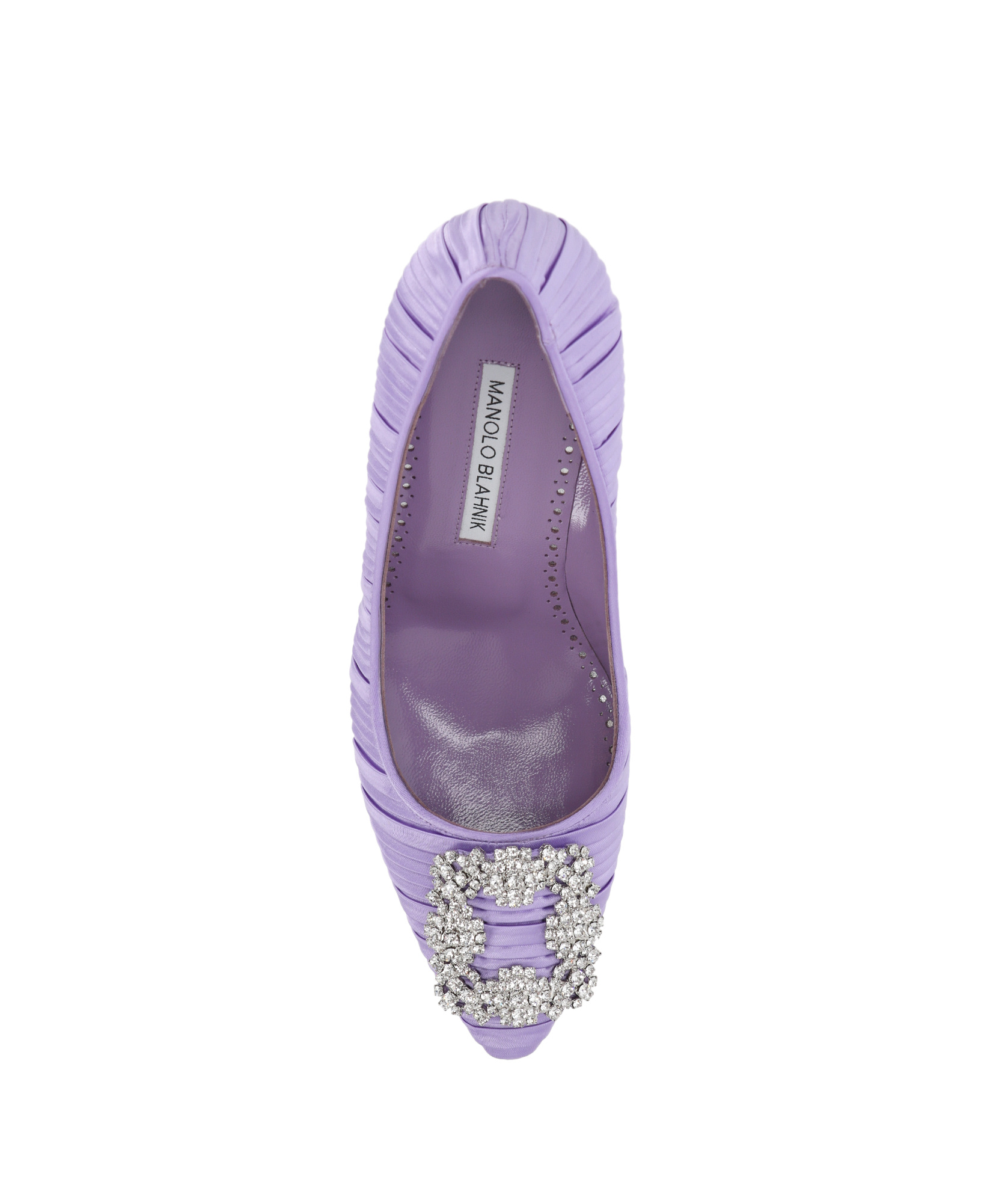 Shop Manolo Blahnik Embellished Pointed Toe Pumps In Purple