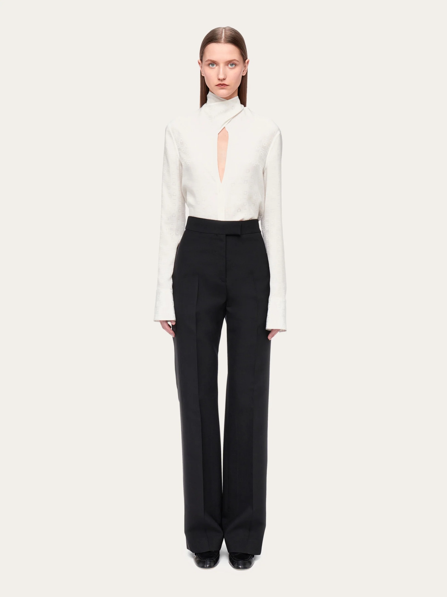 Shop Ferragamo Salvatore High Waist Tailored Trousers In Black