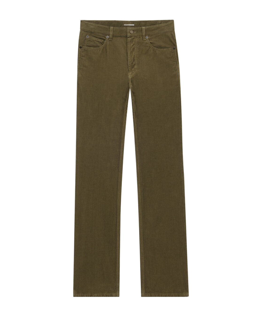 Saint Laurent Cotton Slim Trousers In Brown