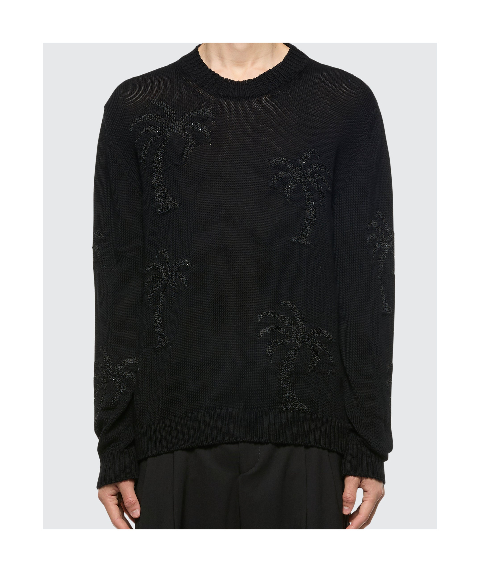 Shop Laneus Jacquard Sweater In Black