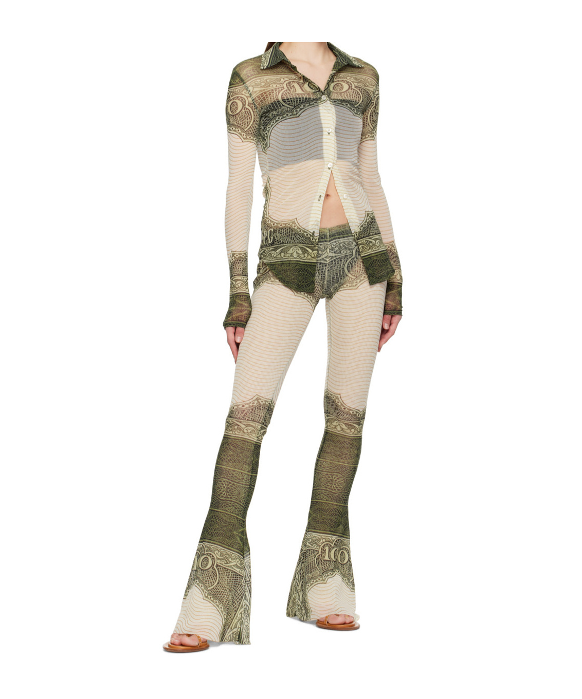 Shop Jean Paul Gaultier Long-sleeved Shirt In Nude