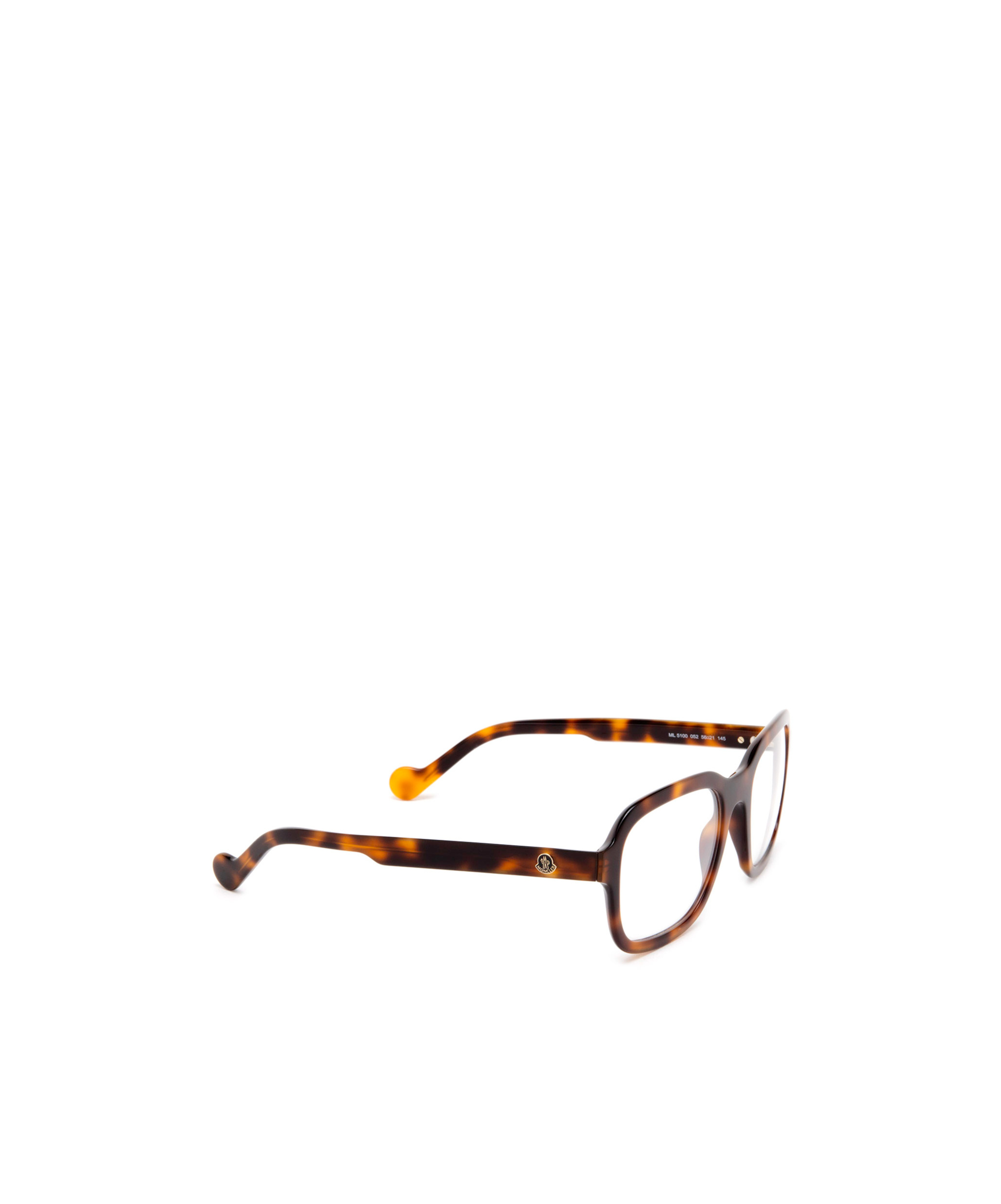Moncler Tortoiseshell-effect Rectangular-frame Glasses In Black