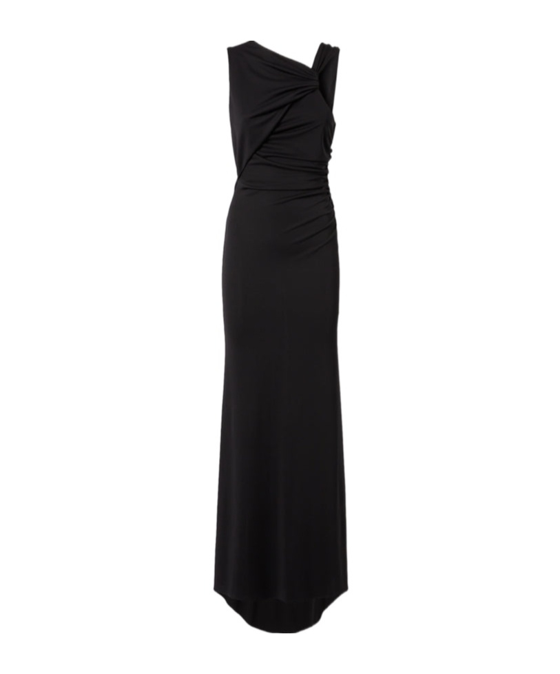 The Andamane Venere Draped Maxi Dress In Black