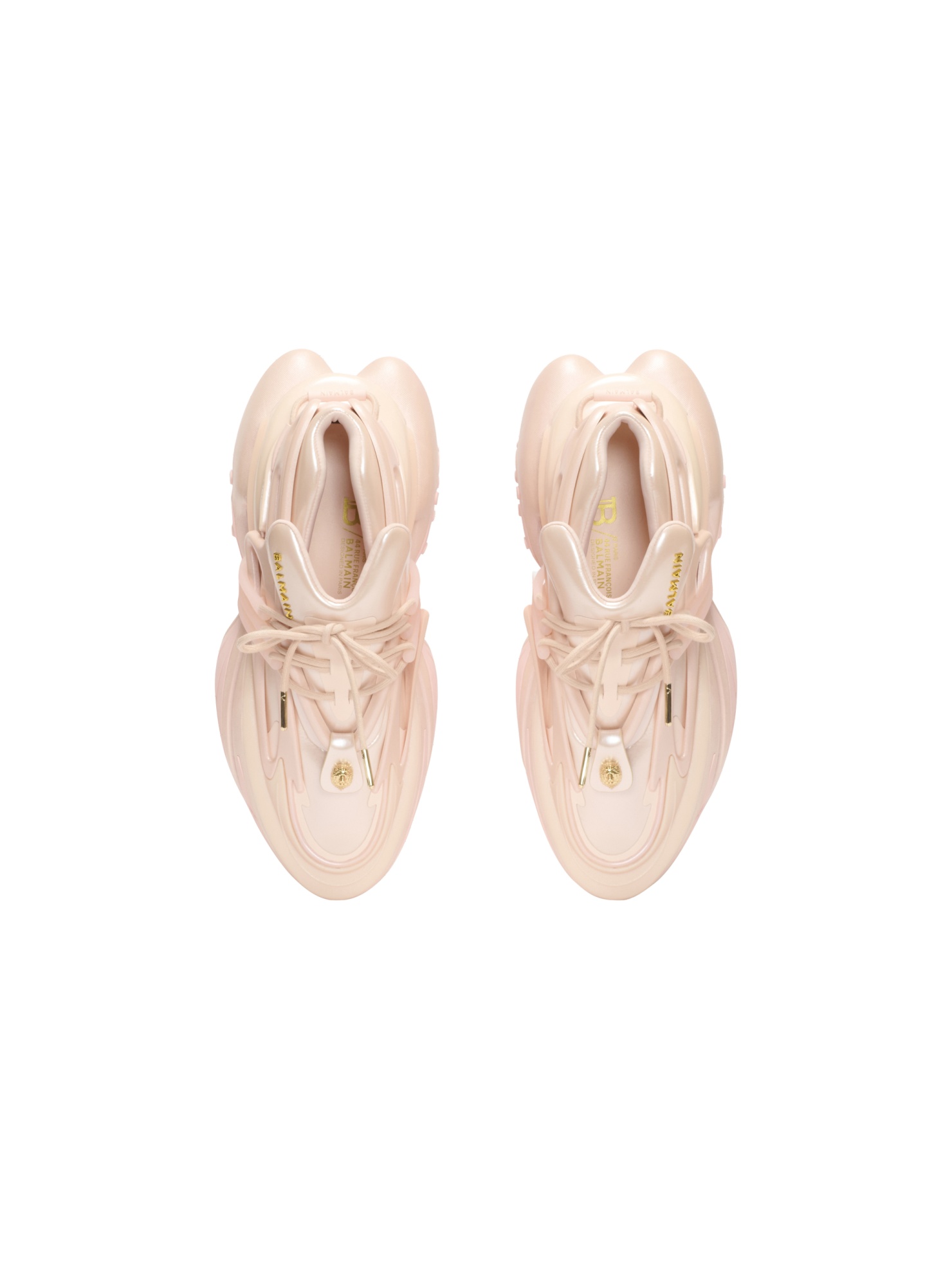 Shop Balmain Unicorn Low Trainers In Iridescent Technical Materials In Nude