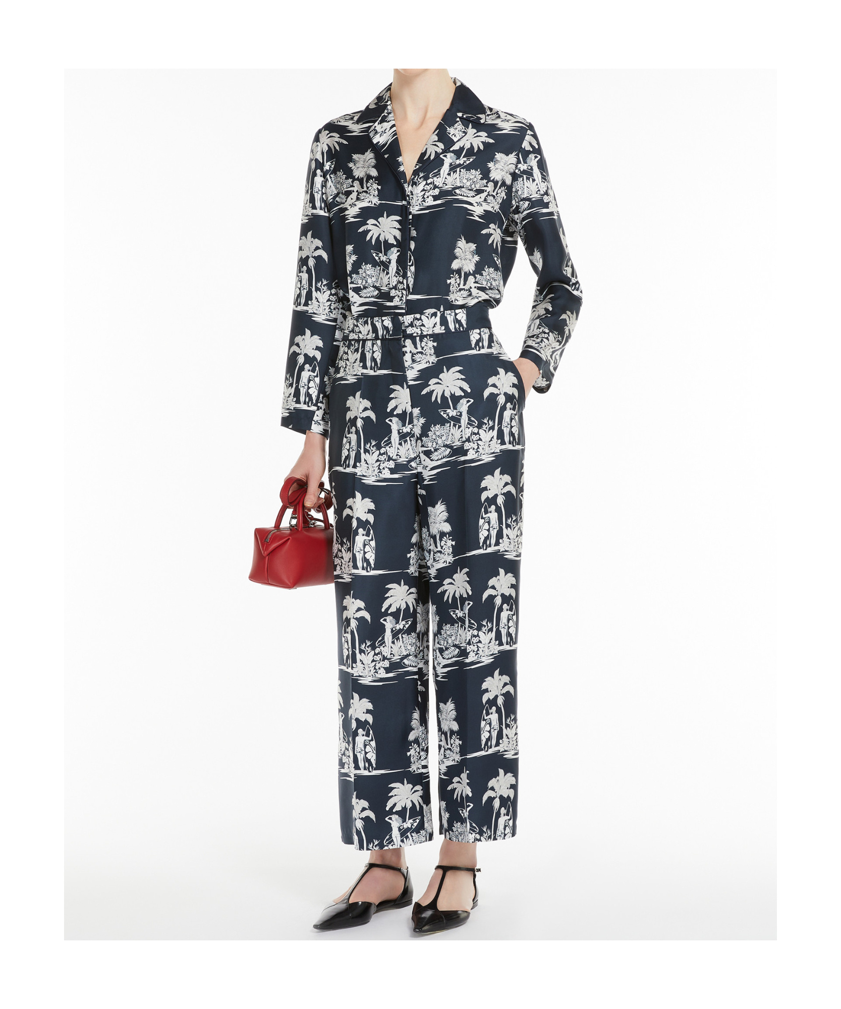 Max Mara Printed Shirt In Black