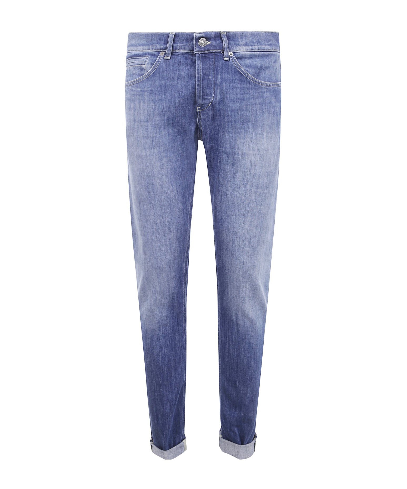 Dondup Cuffed Denim Jeans In Blue