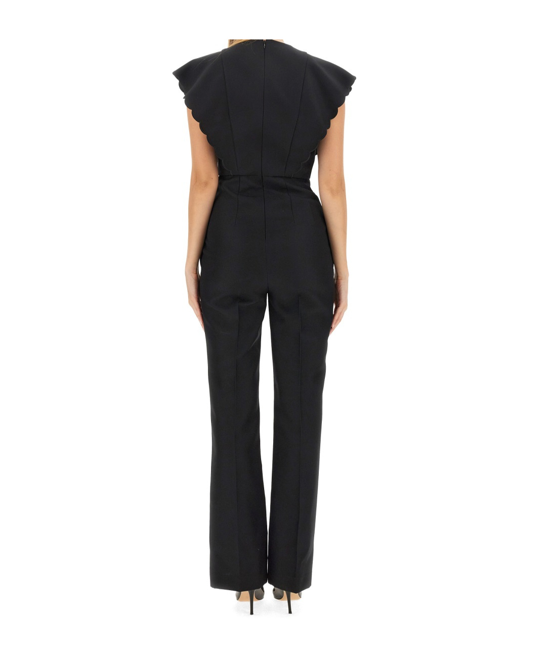 Philosophy Di Lorenzo Serafini Tailored Waist Flare Jumpsuit In Black