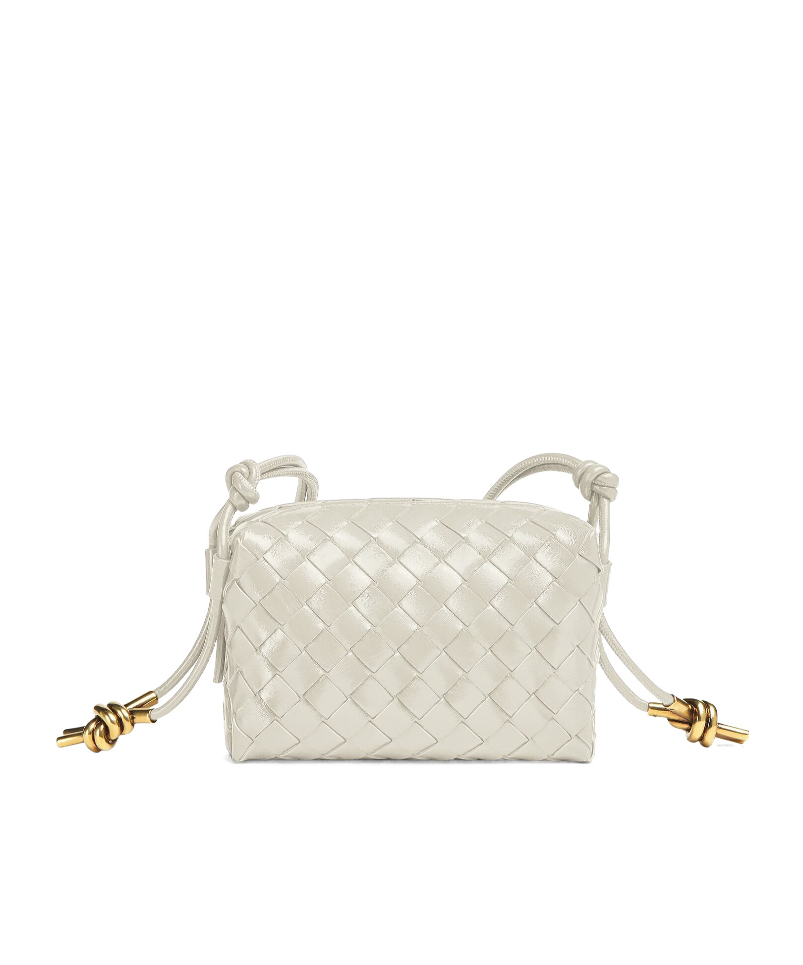 Bottega Veneta Mini Loop Knitted Crossbody Bag In White