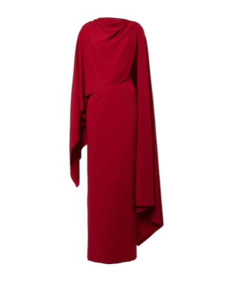 Roksanda Demetria Caped Crepe Gown In Red
