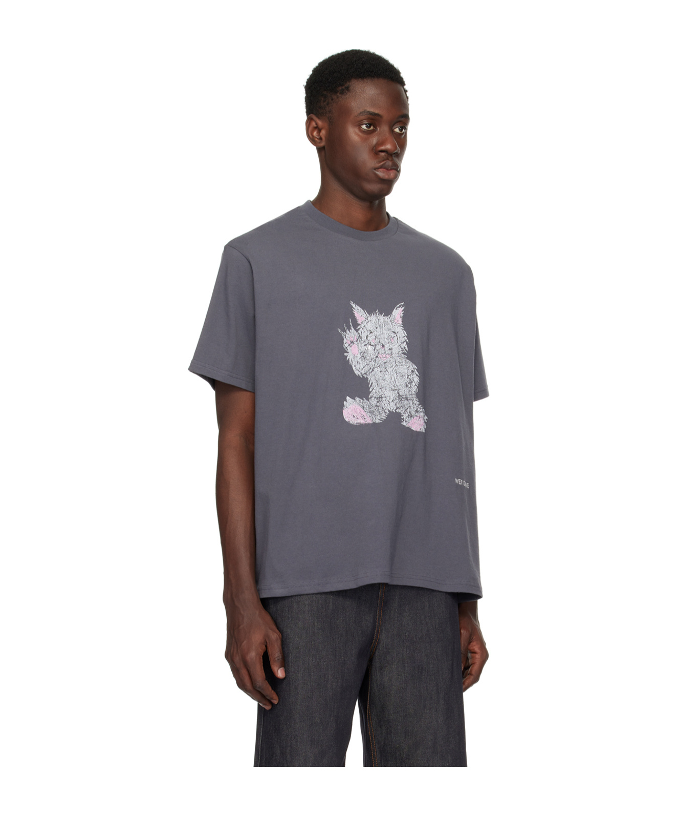 We11 Done Plain Knitted Short-sleeved T-shirt In Gray