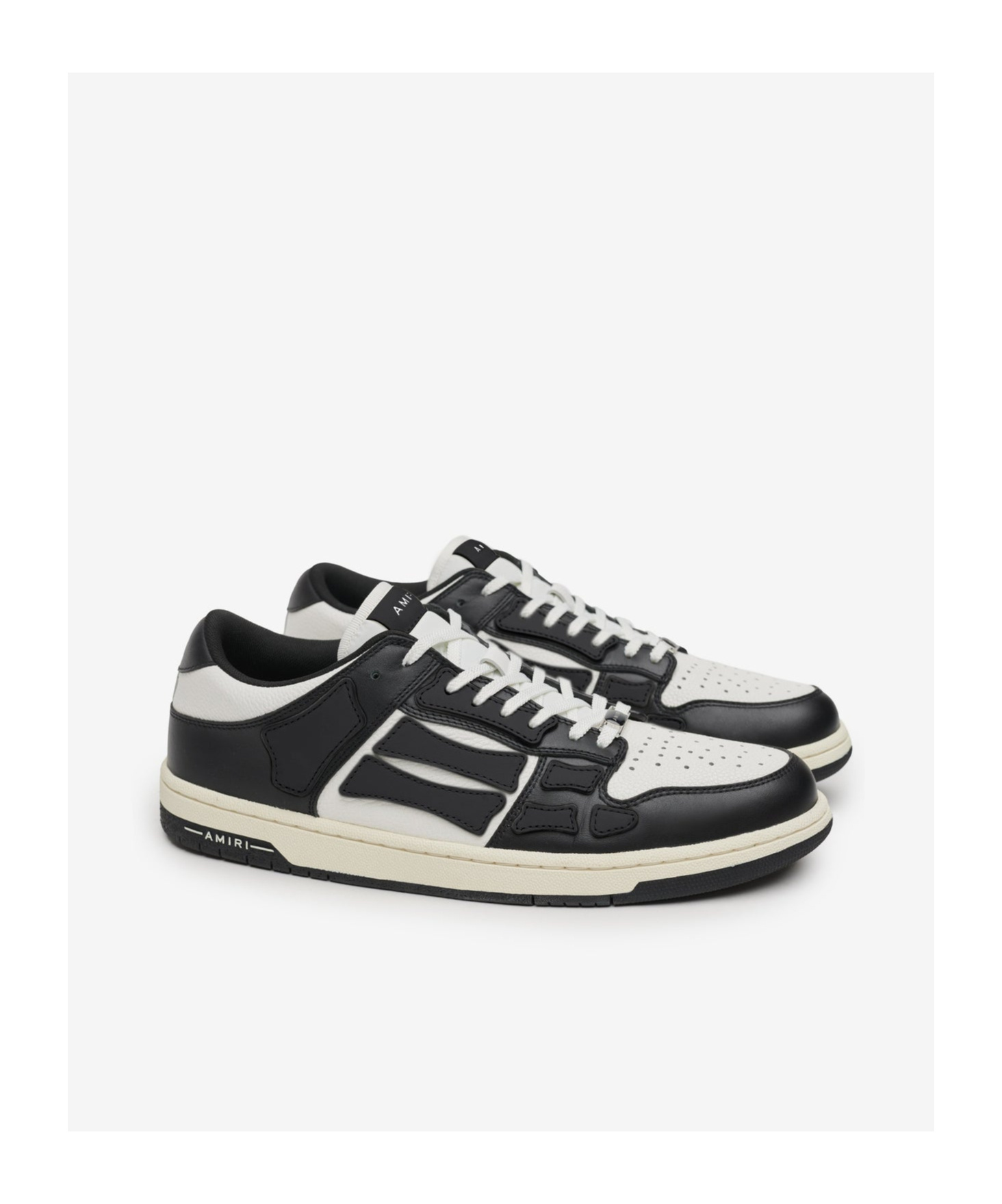 Amiri Skel Bicolor Leather Low-top Sneakers In White