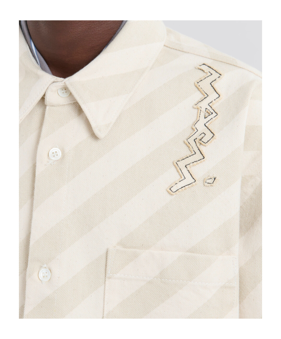Marni Striped Buttoned Shirt In Nude