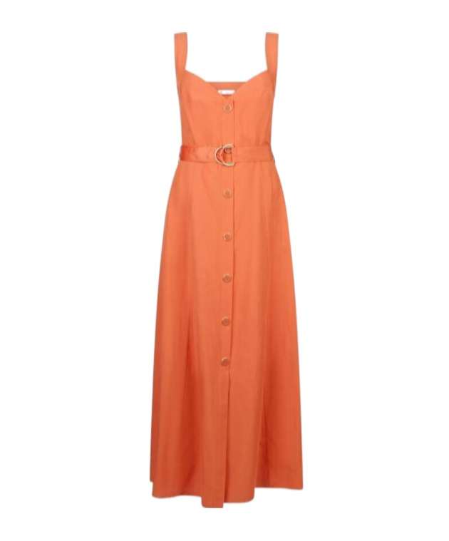 Liu •jo Liu Jo A-line Midi Dress With Button-down Front In Red
