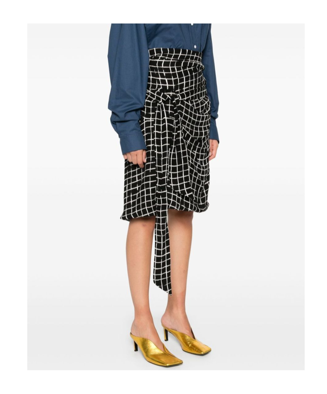 Dries Van Noten Draped Midi Skirt In Black