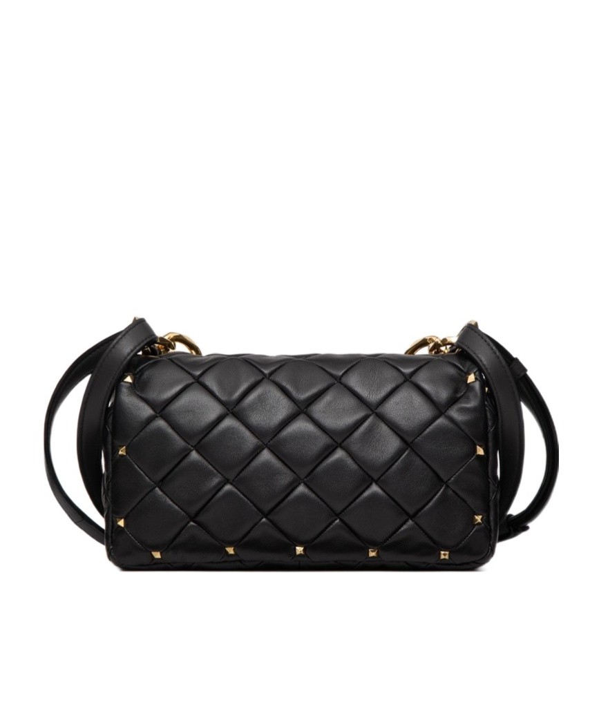 Valentino Rockstud Spike Small Shoulder Bag In Black