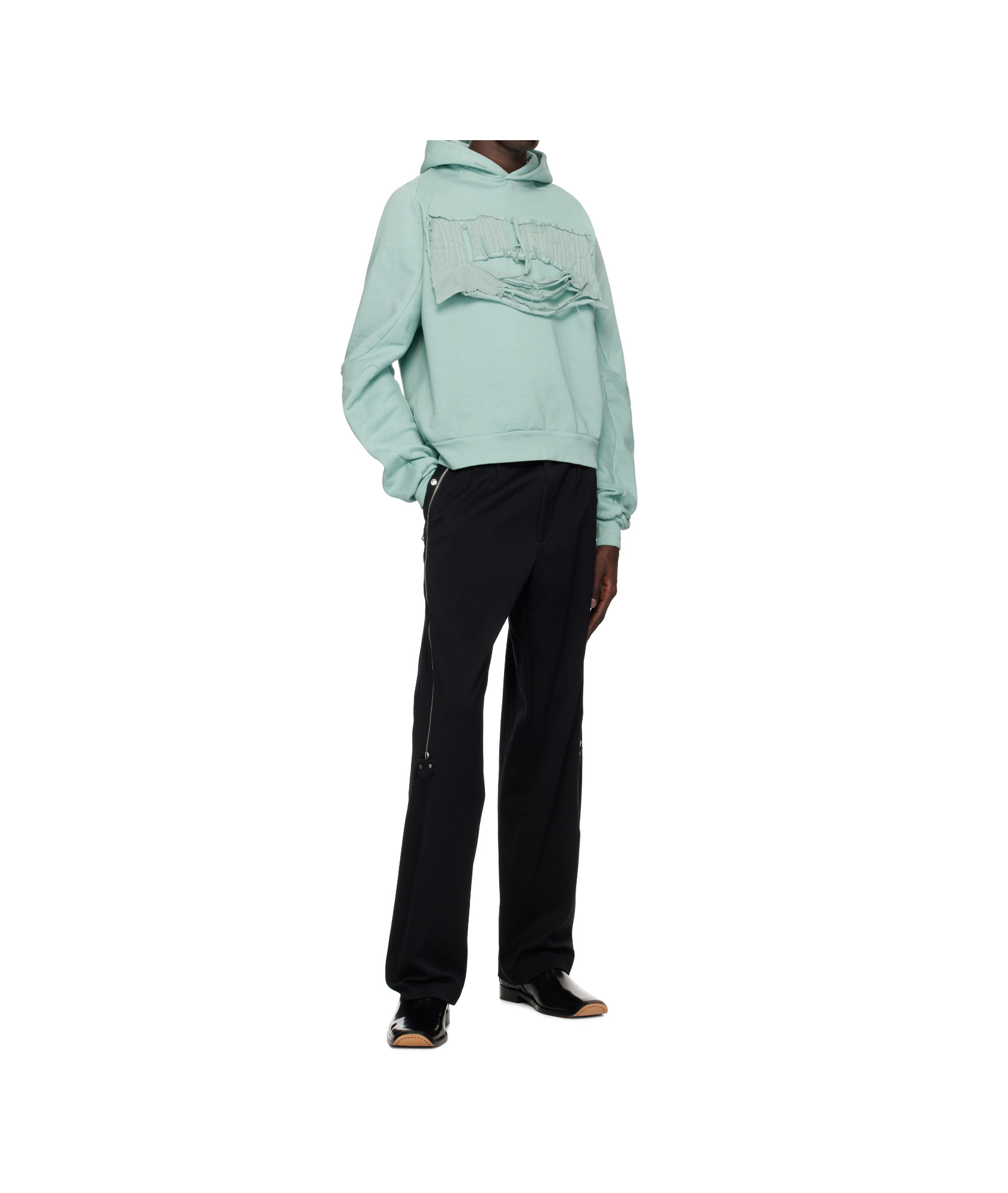 Ottolinger Distressed Multiline Hoodie In Blue