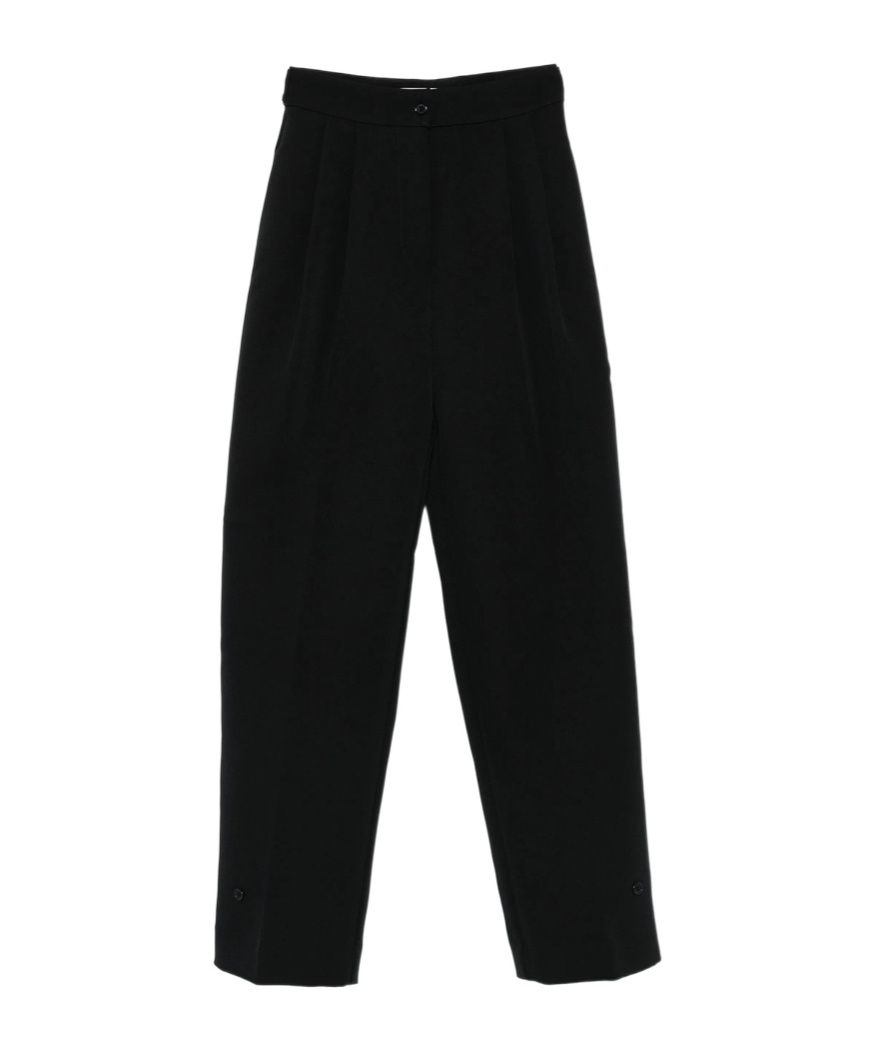 The Frankie Shop Pleated Buttoned Trousers In Black