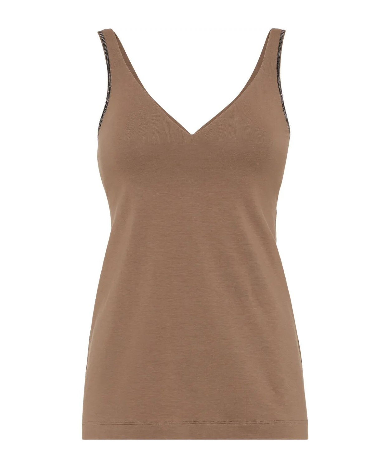 Brunello Cucinelli Jersey Top In Brown